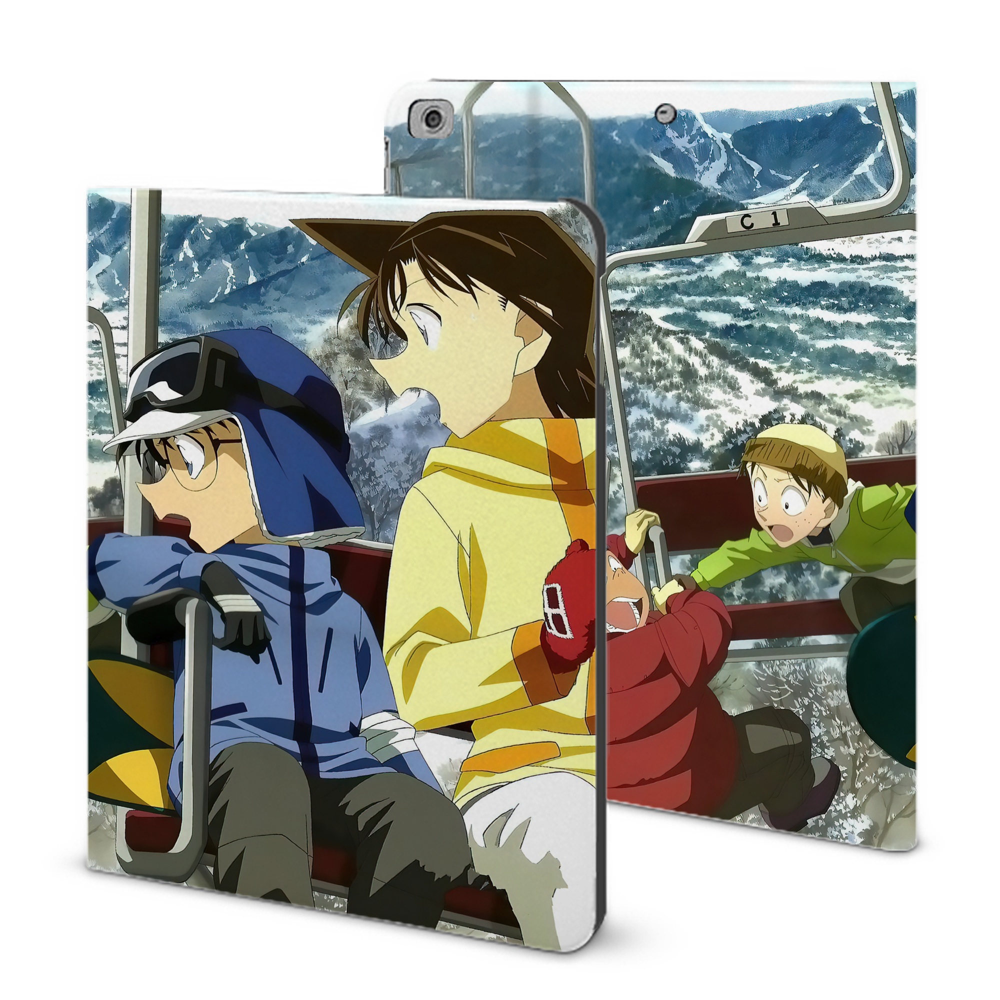 （画像用） 名探偵コナン Detective Conan IPad ケース ブック型 PUレザー TPU 耐衝撃 軽量 薄型 ペン収納なし 全面保護 IPad 各モデル対応
